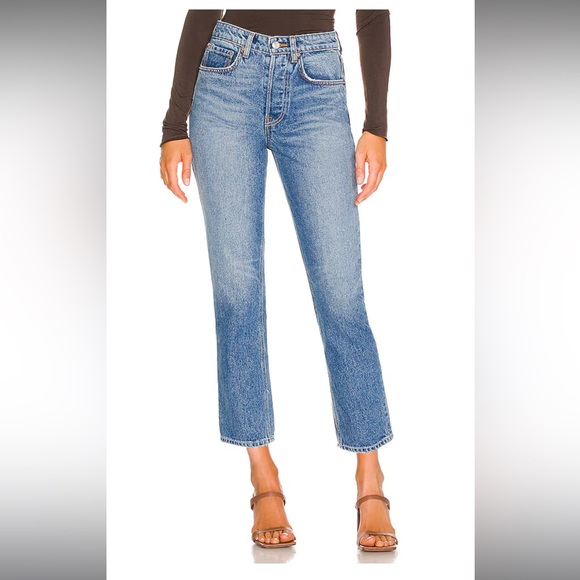 Revolve GRLFRND Karolina High Rise Straight Crop in Long Island - Picture 3 of 6